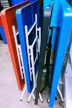 Plastic tables Stock Photos