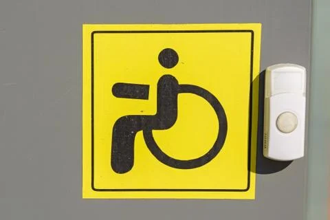 Plastic tablet with signal button for disabled Stock Photos