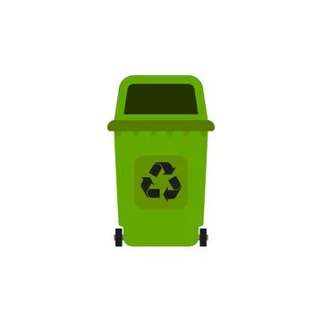 Plastic tank for trash, environmental protection in flat Stock Illustration