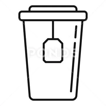 Contour drawings various tea cups Royalty Free Vector Image