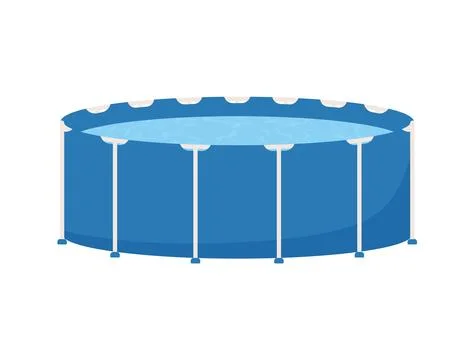 Plastic temporary swimming pool icon, flat vector isolated on white background. Illustrazione stock