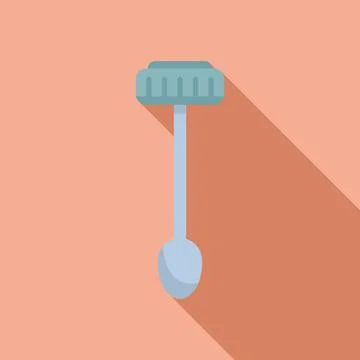 Plastic test swab icon flat vector. Lab sample Stock Illustration