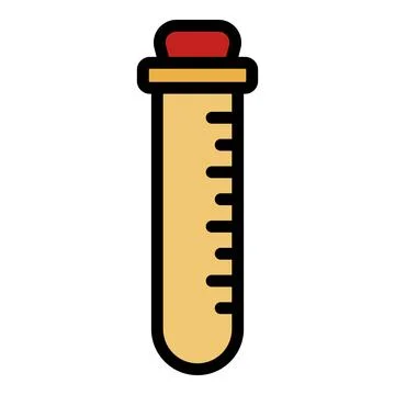 Plastic test tube icon color outline vector Illustrazione stock
