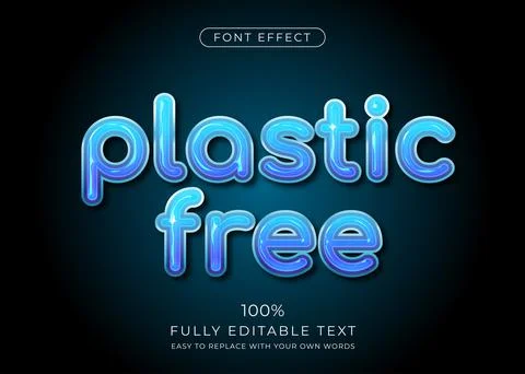 Plastic text effect. Editable font style Stock Illustration