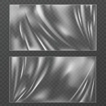 Plastic texture. Transparent plastic wrap for food container, vacuum bag Stock Illustration