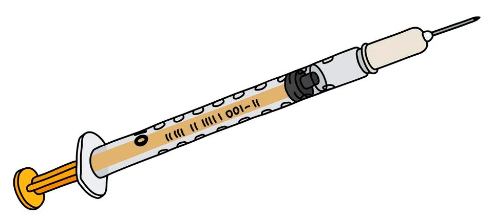 The plastic thin syringe Stock Illustration