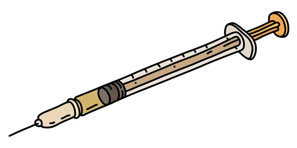 The plastic thin syringe Stock Illustration