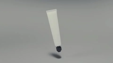 Plastic thin tube with point for glue or paints. Gray background. 3d render Stock Footage 295134357