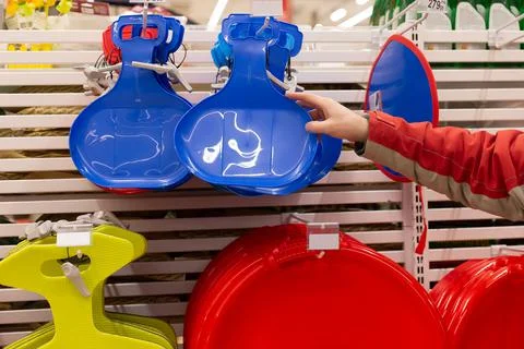 Plastic things, ride down the hill Stock Photos