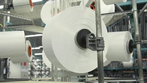 Plastic thread being manufactured in the factory Stock Footage 93531053