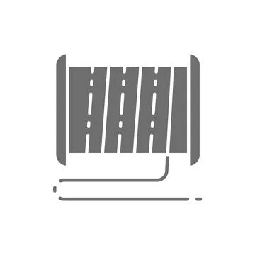 Plastic thread reel for 3d printer grey icon. Stock Illustration