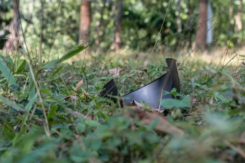 Plastic thrown in the field causing pollution in forest wildlife indian f1.8  Stock Photos