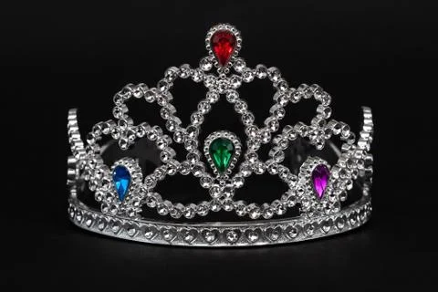 Plastic tiara on black background Stock Photos