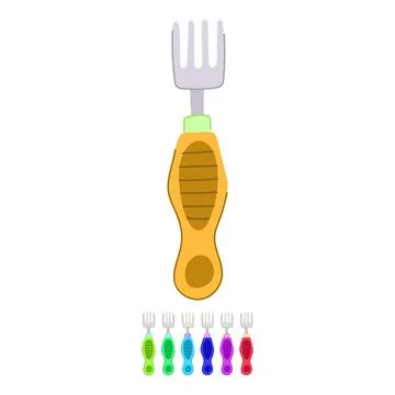 Plastic toddler fork vector cartoon graphic Stock Illustration