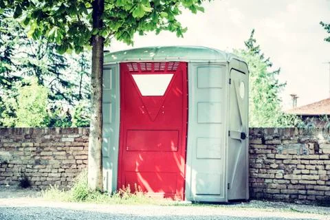Plastic toilet cabin Stock Photos