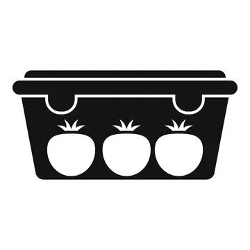 Plastic tomato box icon, simple style Stock Illustration