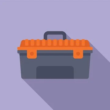 Plastic tool box containing tools for repairing objects Stock Illustration