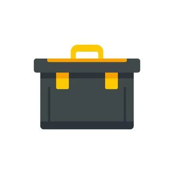 Plastic tool box icon flat isolated Stock Illustration