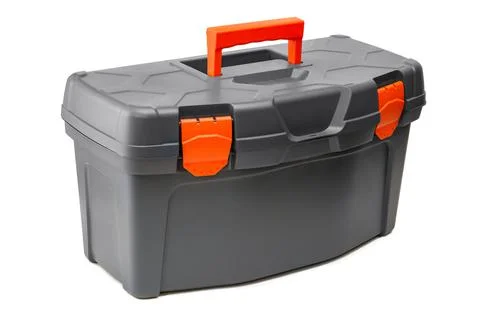 Plastic tool box isolated on white background Stock-Fotos