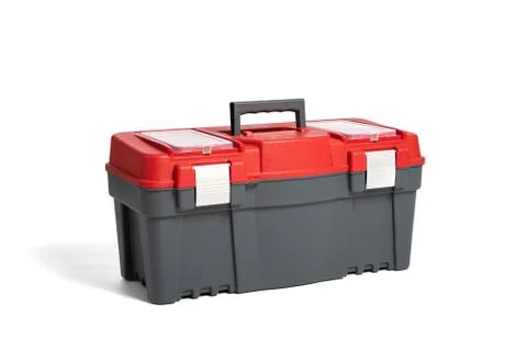Plastic tool box on a white background. Do it yourself Foto stock