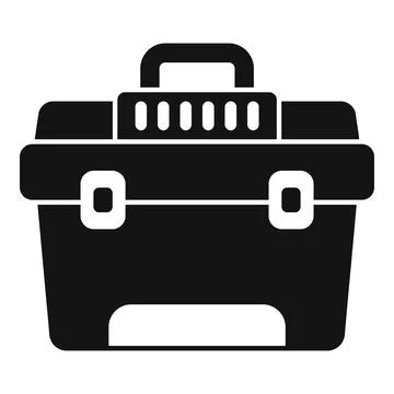 Plastic toolbox with handle and latches for storing tools Illustrazione stock