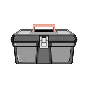 Plastic toolbox storing repair and maintenance tools Illustrazione stock