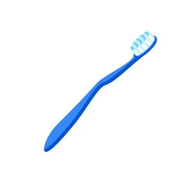 Plastic toothbrush icon, flat style Stock Illustration