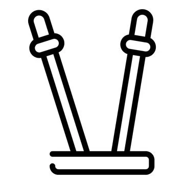 Plastic toothpick icon, outline style 库存插图