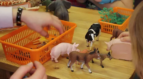 Plastic toy animals Stock Footage 36042187