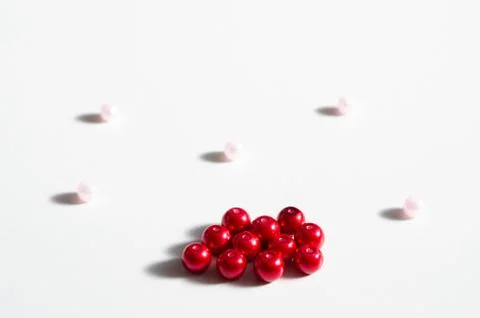 Plastic  toy balls  representing the concept of social distancing  or  closen Stock Photos