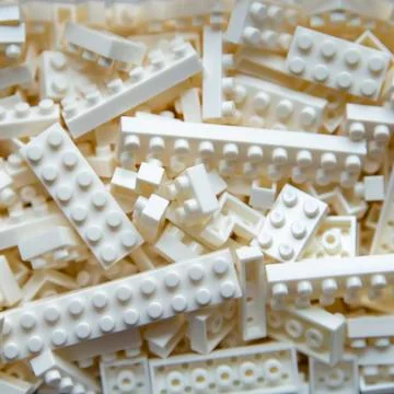 Plastic toy block background Foto stock