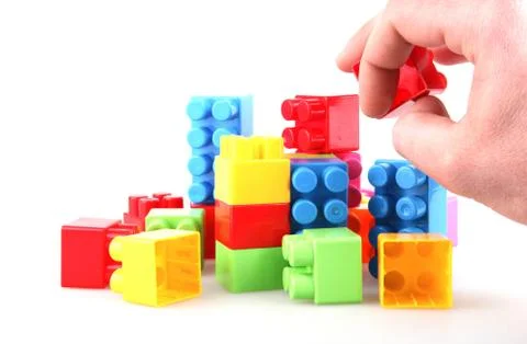 Plastic Toy Blocks Encourage Learning Through Play Stock Photos
