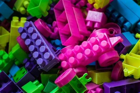 Plastic toy blocks Stock Photos