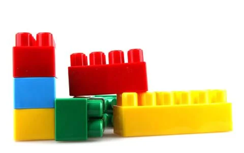 Plastic toy blocks Stock Photos