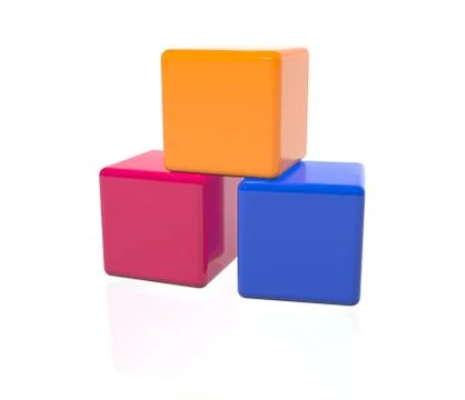 Plastic Toy Box of Bricks - 3D Rendering Image Stock Illustration
