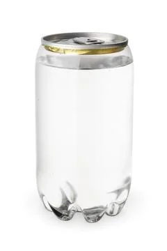 Plastic transparent can with pull tab isolated. Stock Photos