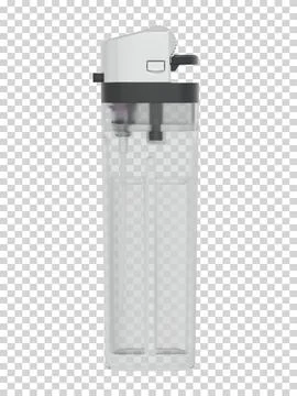 Plastic transparent classic lighter on checkered background Illustrazione stock