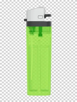 Plastic transparent classic lighter on checkered background Illustrazione stock