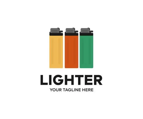 Plastic transparent classic lighter vector design and illustration. Stock Illustration