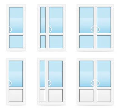 Plastic transparent doors vector illustration Stock Illustration