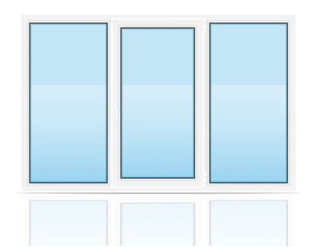 Plastic transparent window view indoors illustration Ilustración de archivo