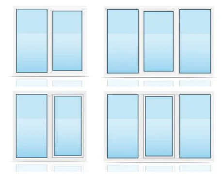 Plastic transparent window view indoors and outdoors illustration Ilustración de archivo