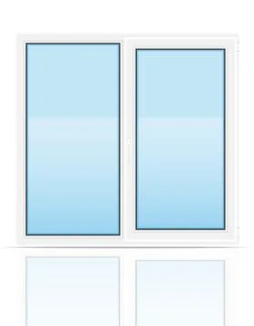 Plastic transparent window view indoors vector illustration Ilustración de archivo