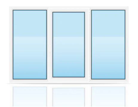 Plastic transparent window view indoors vector illustration Ilustración de archivo