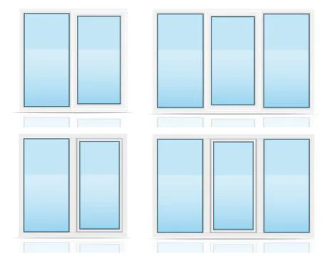 Plastic transparent window view indoors and outdoors vector illustration Ilustración de archivo