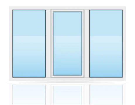 Plastic transparent window view outdoors illustration Stock Illustration