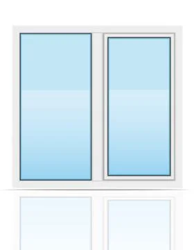 Plastic transparent window view outdoors vector illustration Stock Illustration