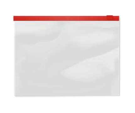 Plastic transparent zipper document bag Illustrazione stock