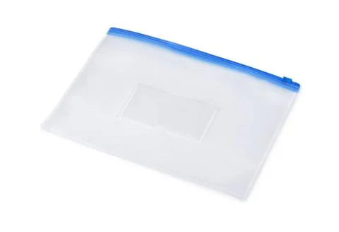 Plastic transparent zipper document folder Plastic transparent zipper docu... Foto stock
