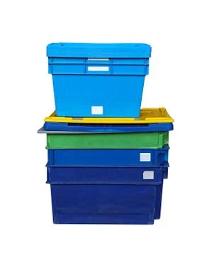 Plastic transport boxes Stock Photos